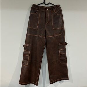 Anewsta Maillard Fashionable
Vintage Washed Out Women flare
Pants US4 Chocolate
